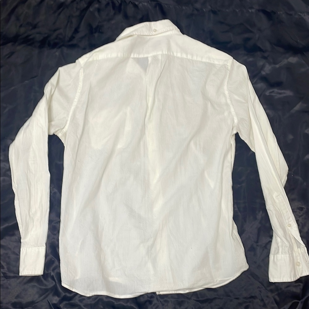 J. Crew White Casual Button Down Shirt with Long Sleeves and Textured Weave - Picture 7 of 8
